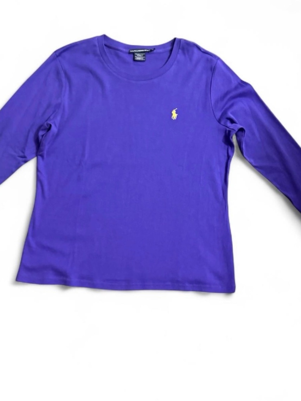 Ralph Lauren Violet Long Sleeve Tee with Yellow Pony